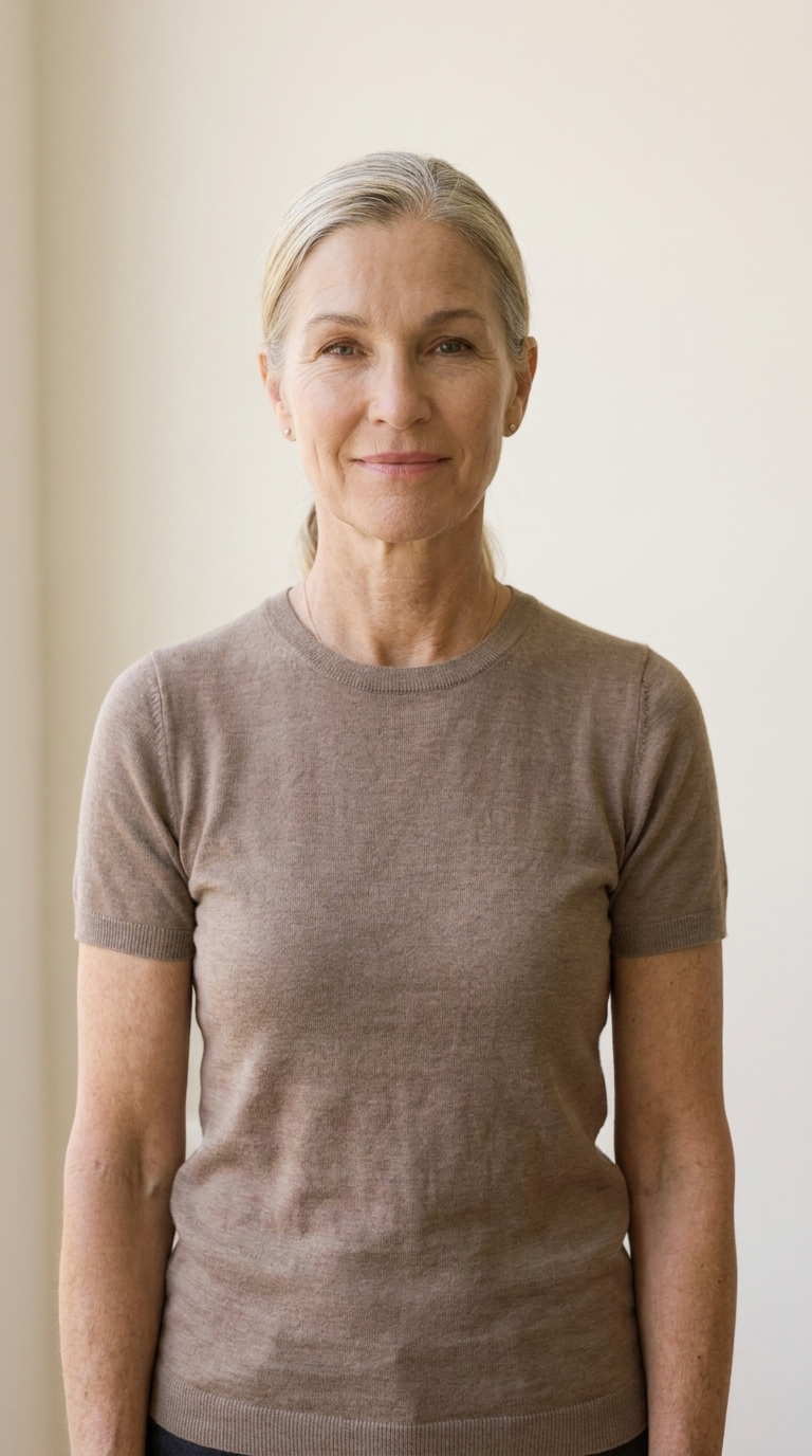 Woman demonstrating face fitness