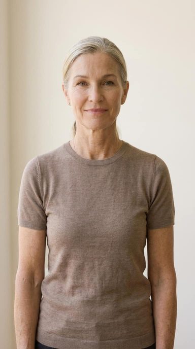 Woman demonstrating face fitness