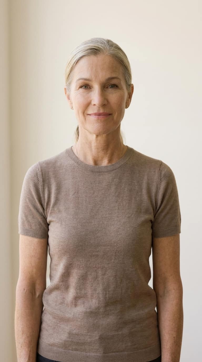 Woman demonstrating face fitness